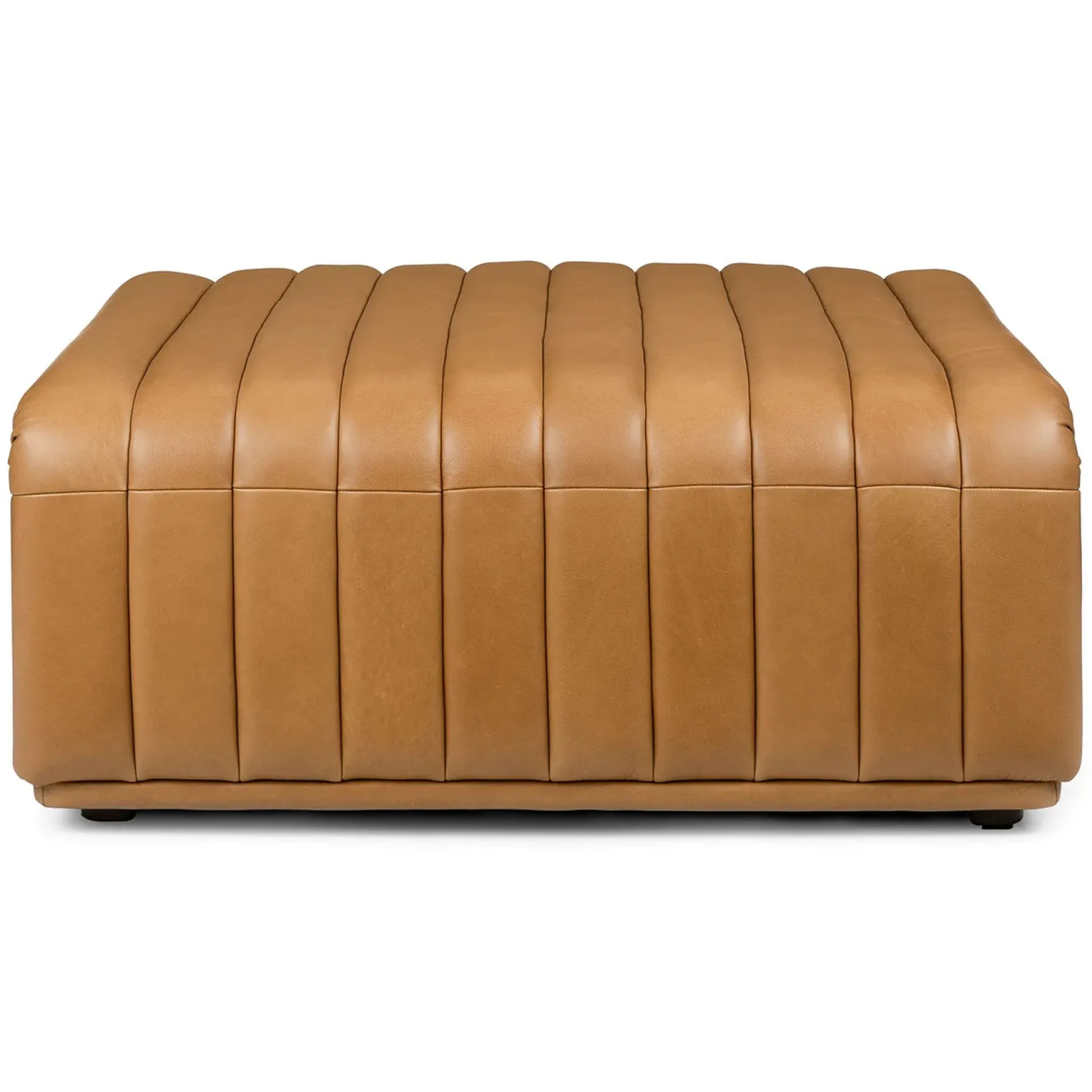 Sefto 39.5" Leather Ottoman - Taos Tan