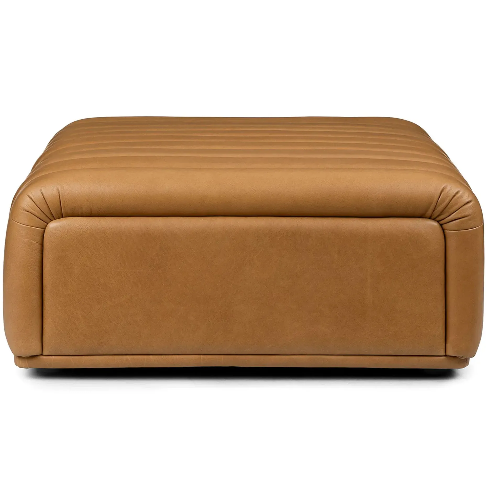 Sefto 39.5" Leather Ottoman - Taos Tan