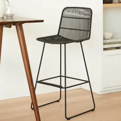 Selka Outdoor Bar Stool - Black