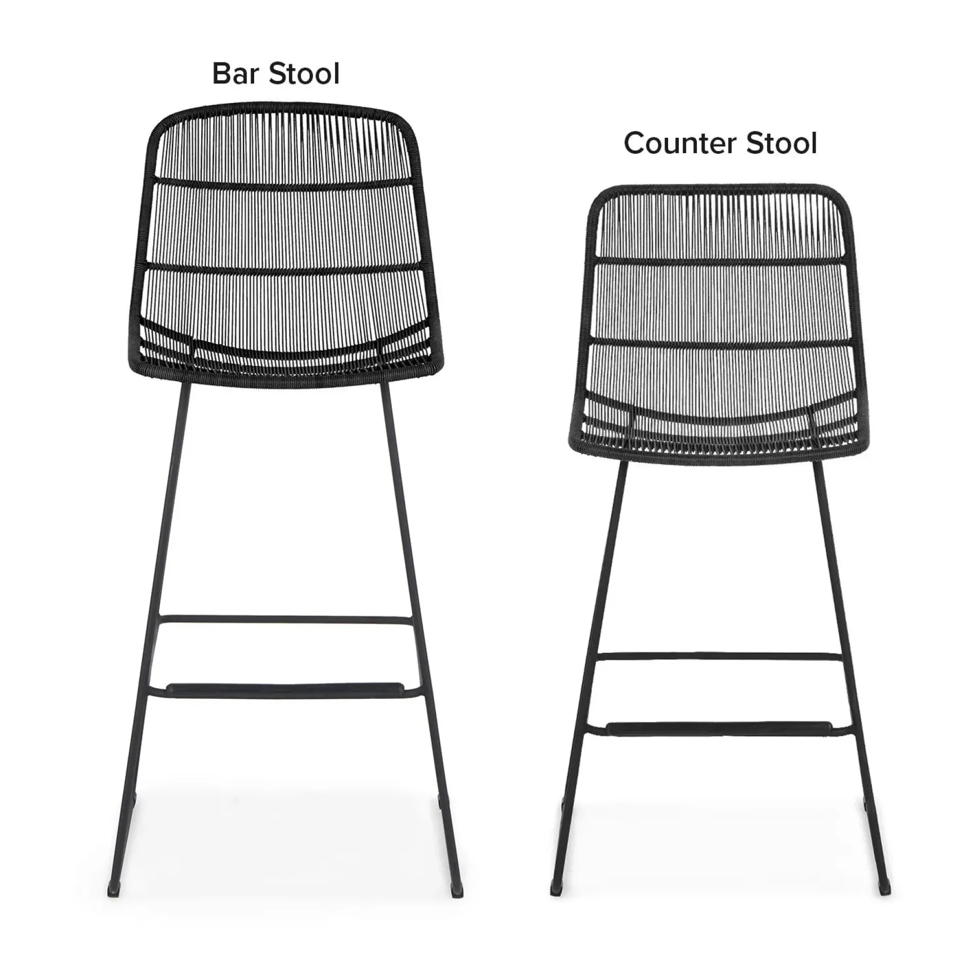 Selka Outdoor Bar Stool - Black