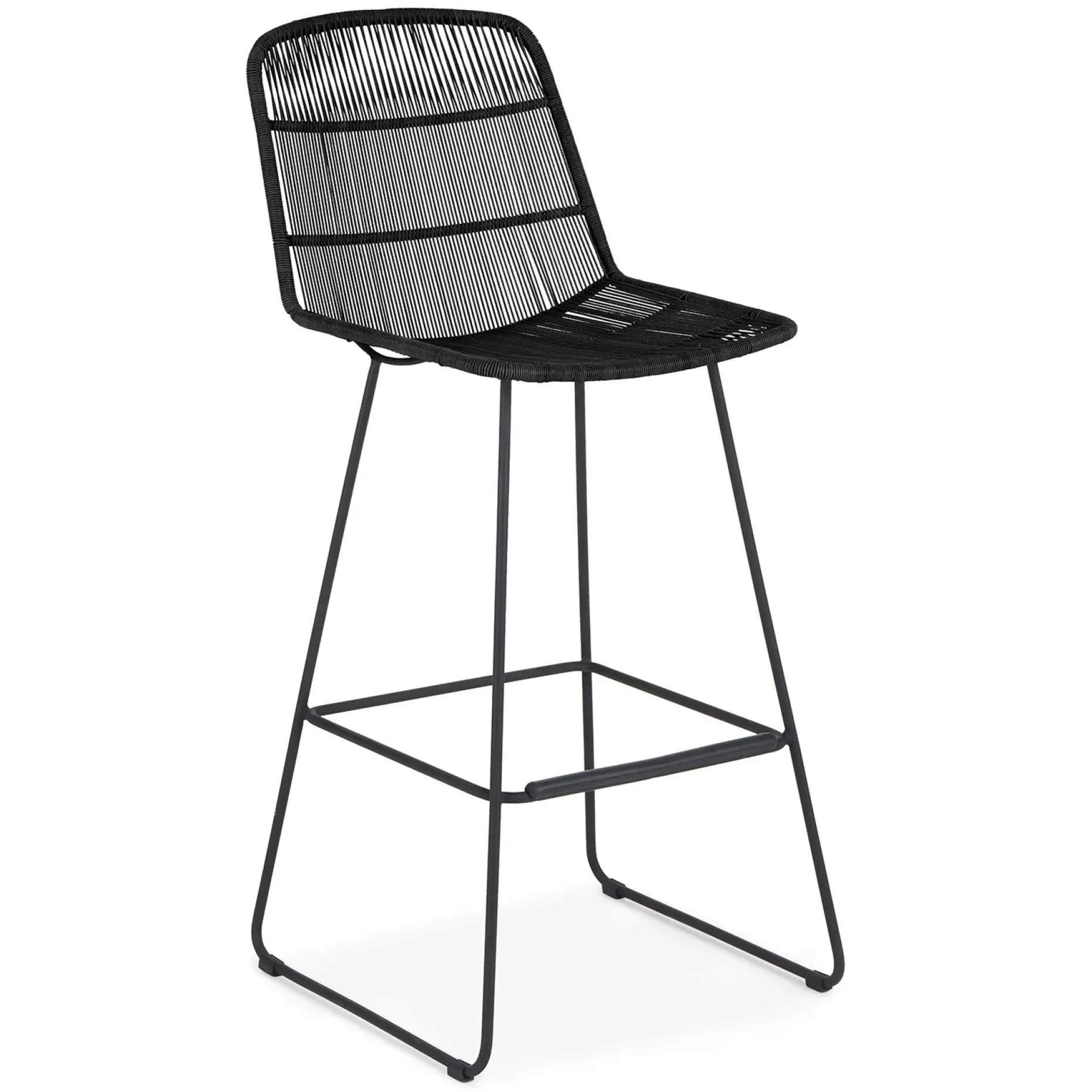 Selka Outdoor Bar Stool - Black