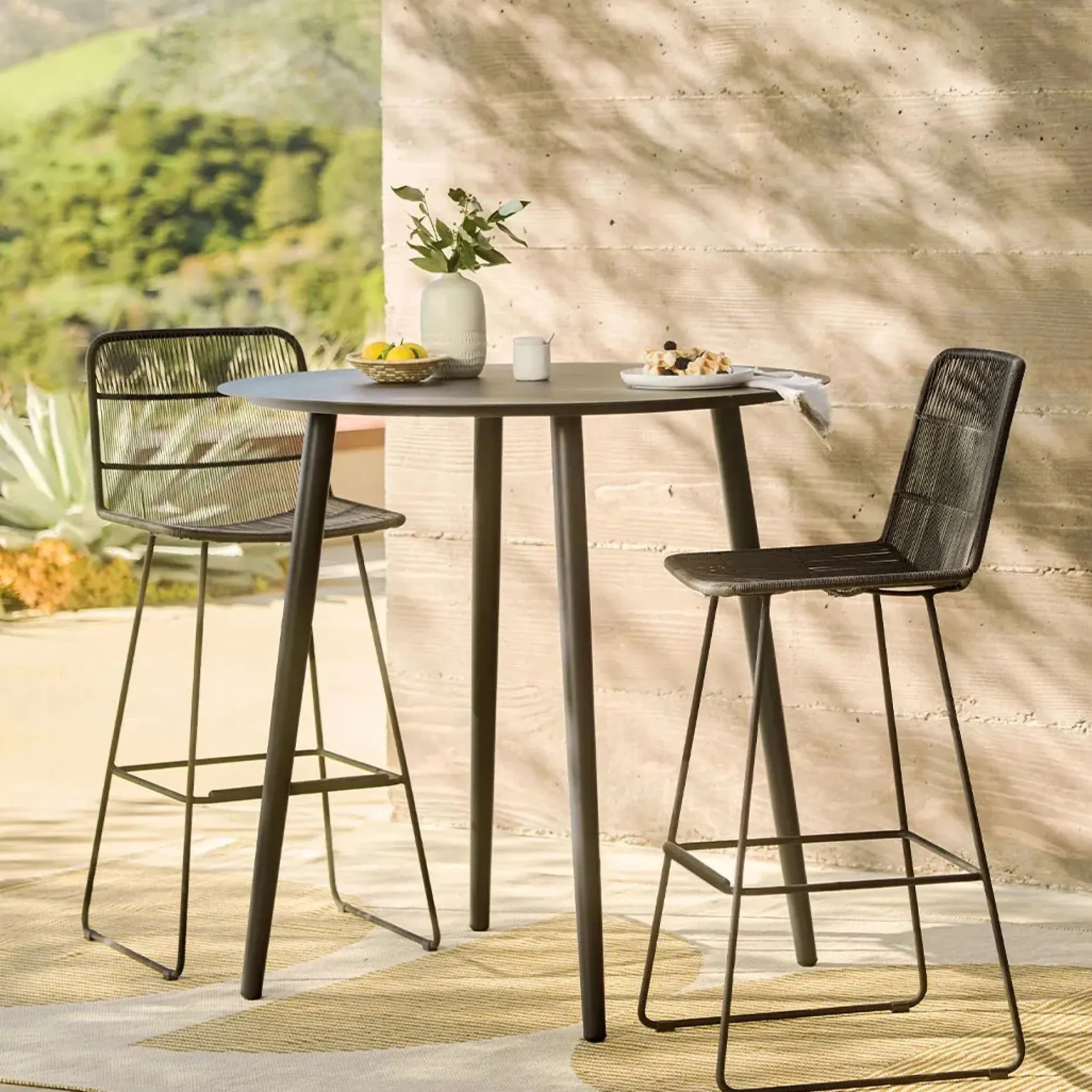 Selka Outdoor Bar Stool - Black