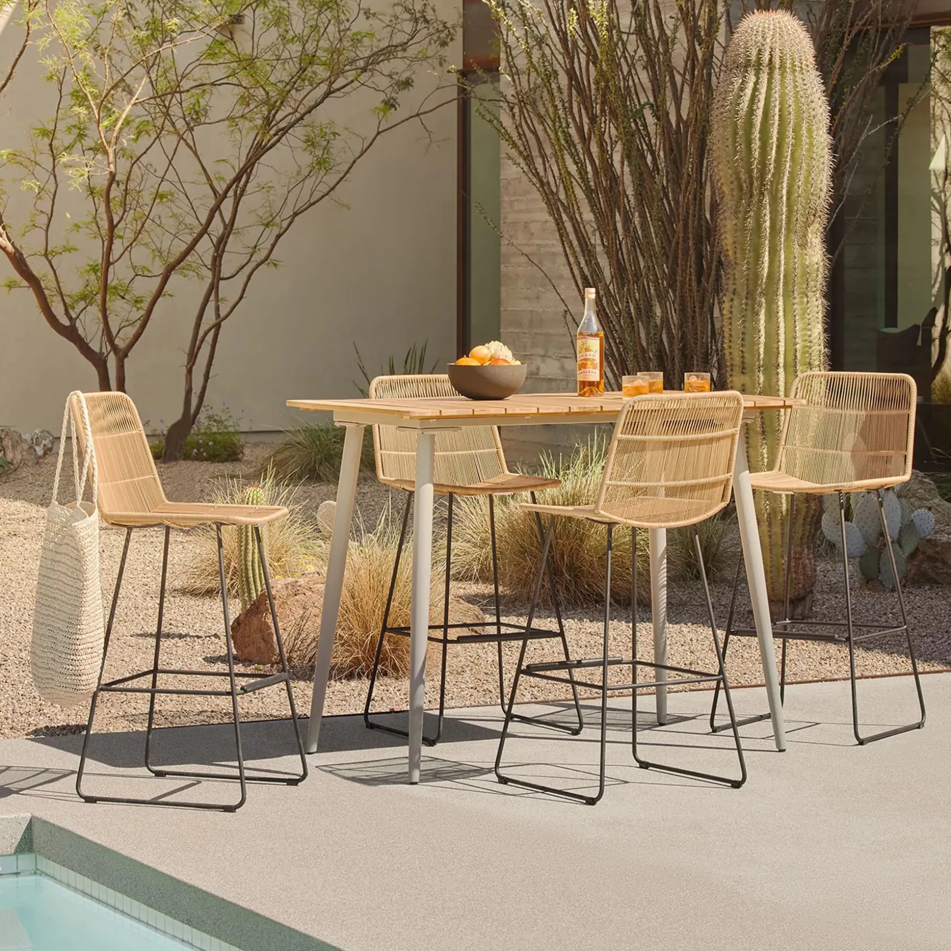 Selka Outdoor Bar Stool - Natural