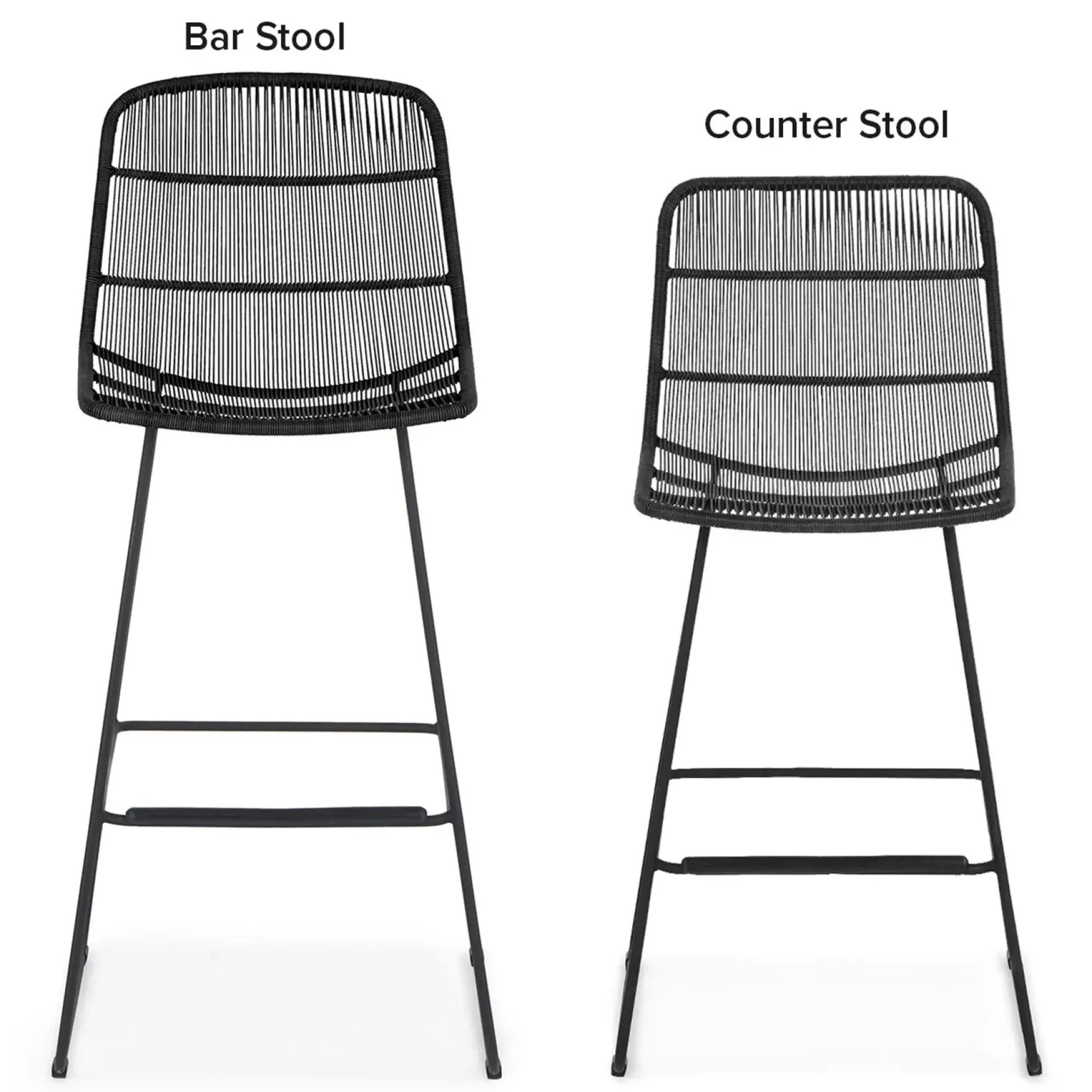 Selka Outdoor Counter Stool - Black