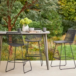 Selka Outdoor Counter Stool - Black