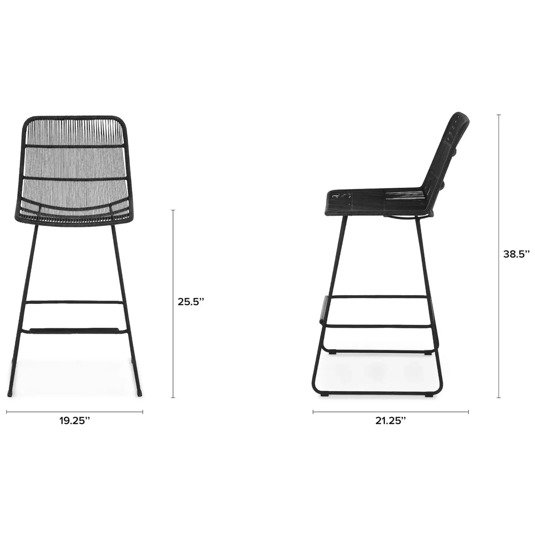 Selka Outdoor Counter Stool - Black
