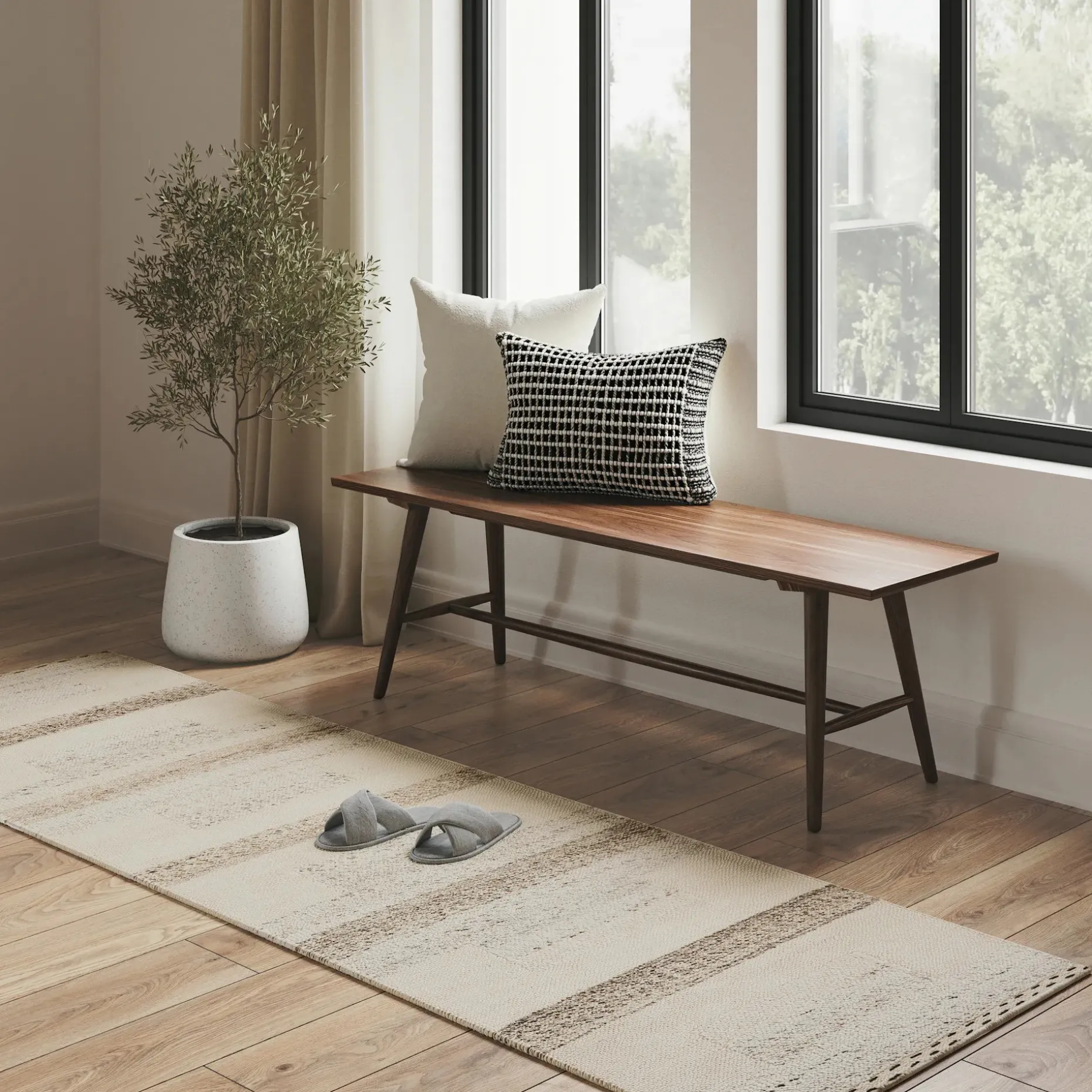 Seno 55" Bench - Walnut