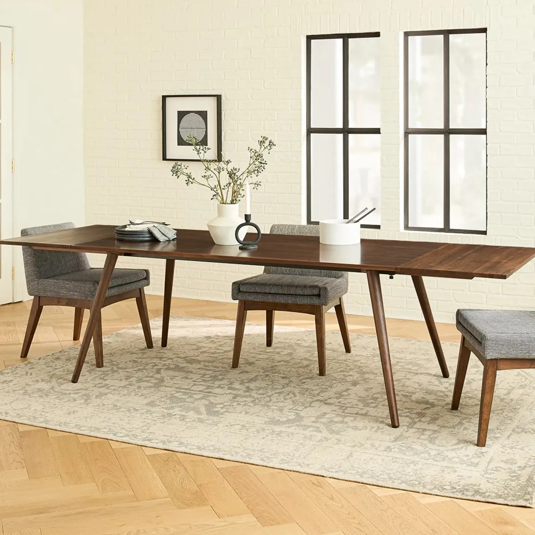 Seno 71" - 110" Extendable Dining Table - Walnut