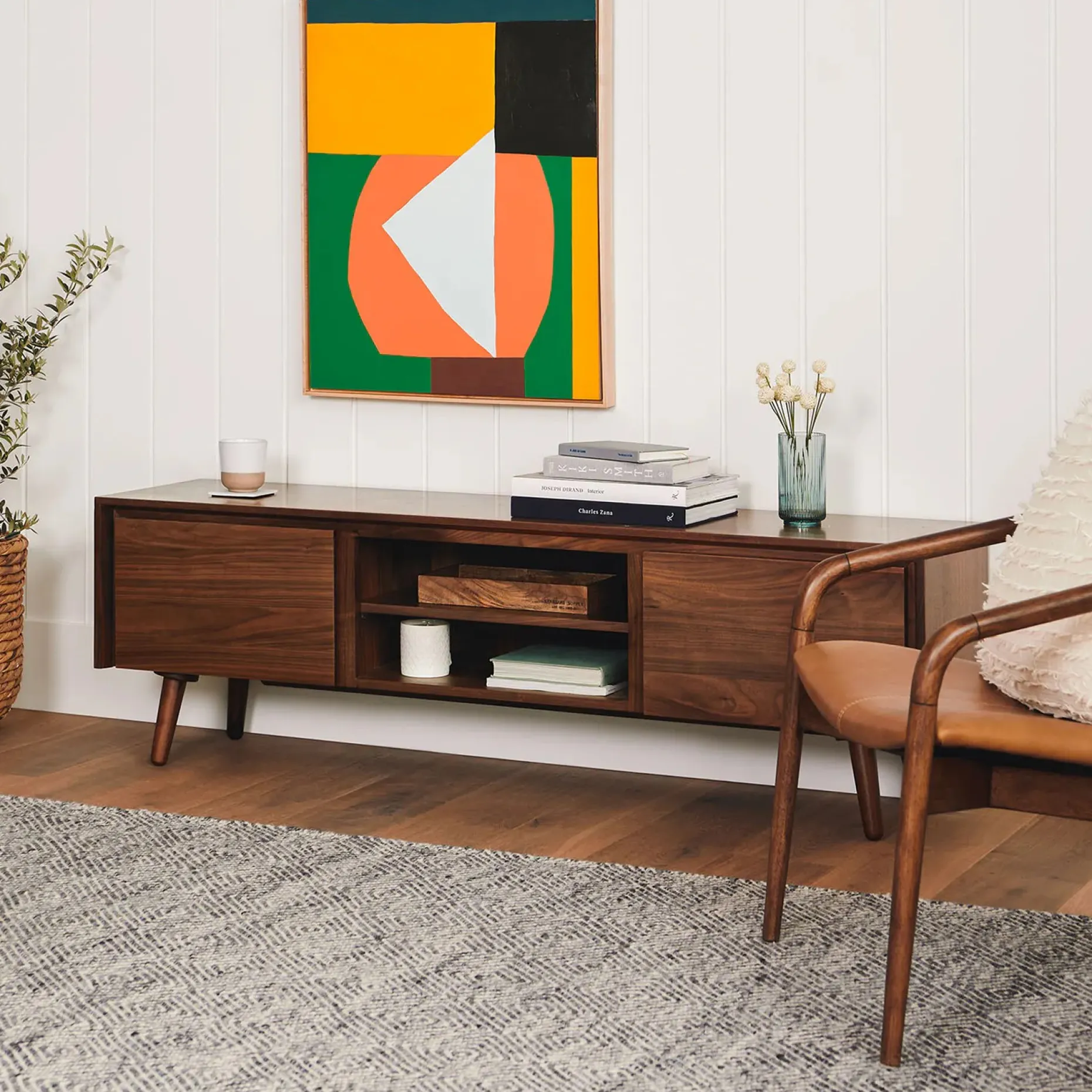 Seno 63" Low Media Unit - Walnut