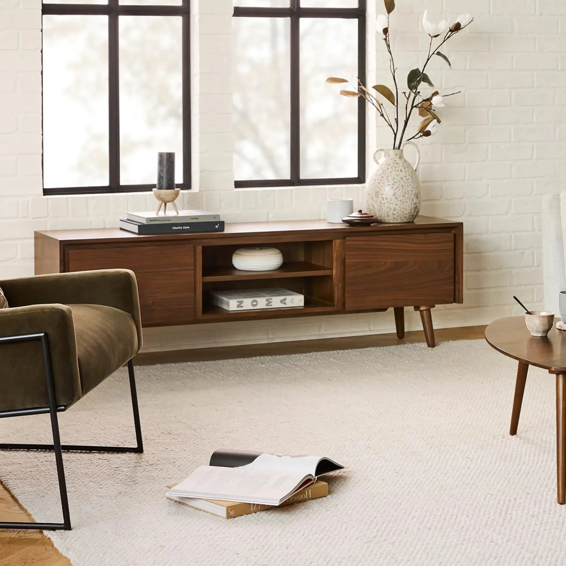 Seno 63" Low Media Unit - Walnut