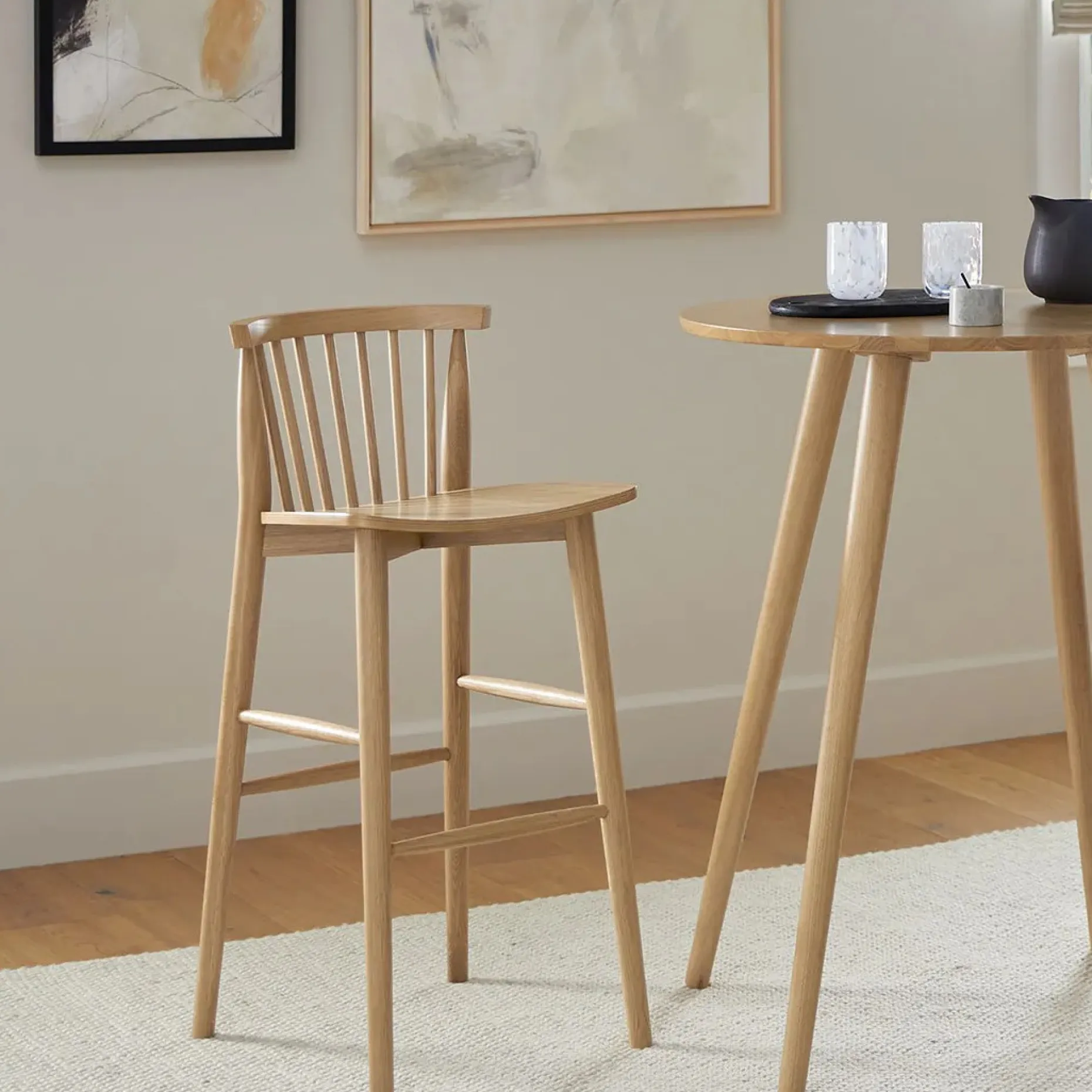 Seno Round Bar Table - Oak