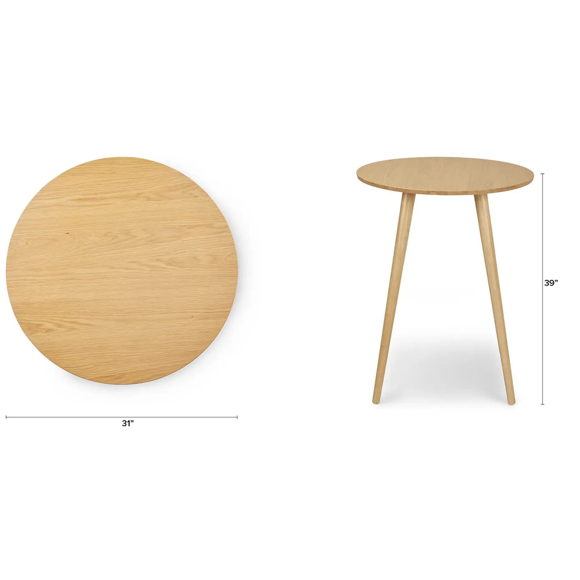 Seno Round Bar Table - Oak