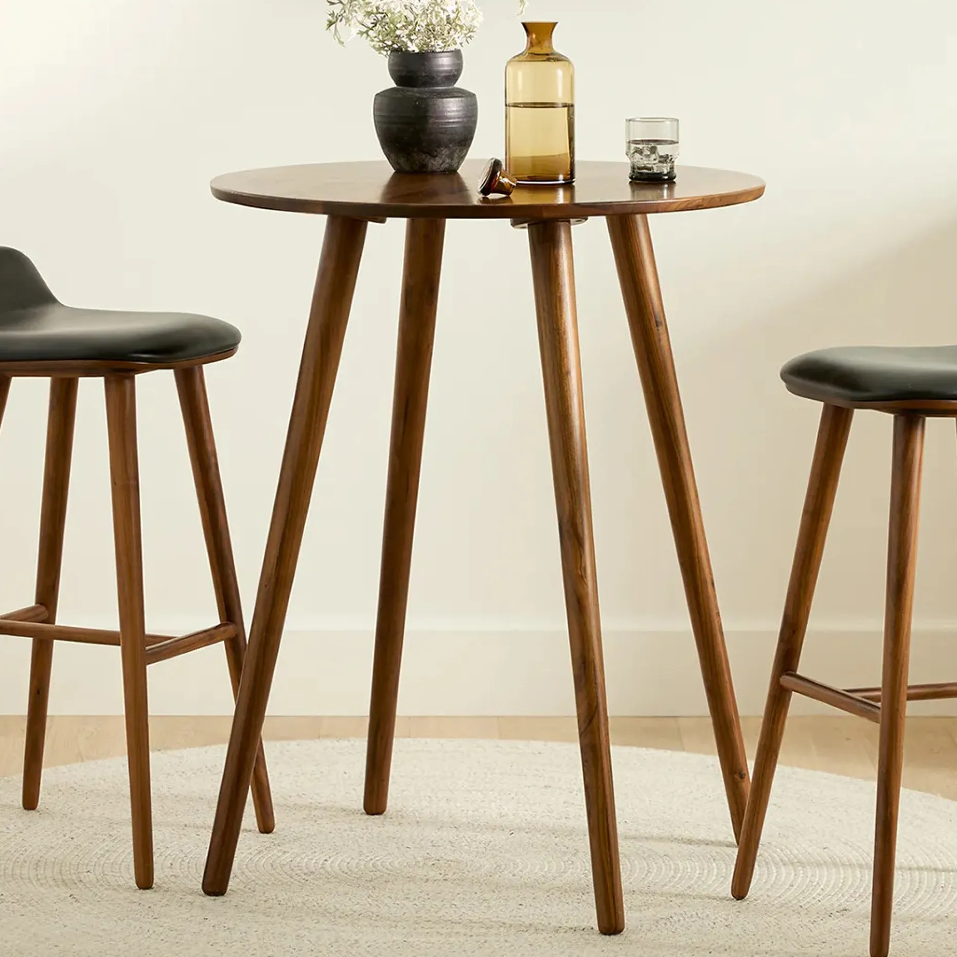 Seno Round Bar Table - Walnut