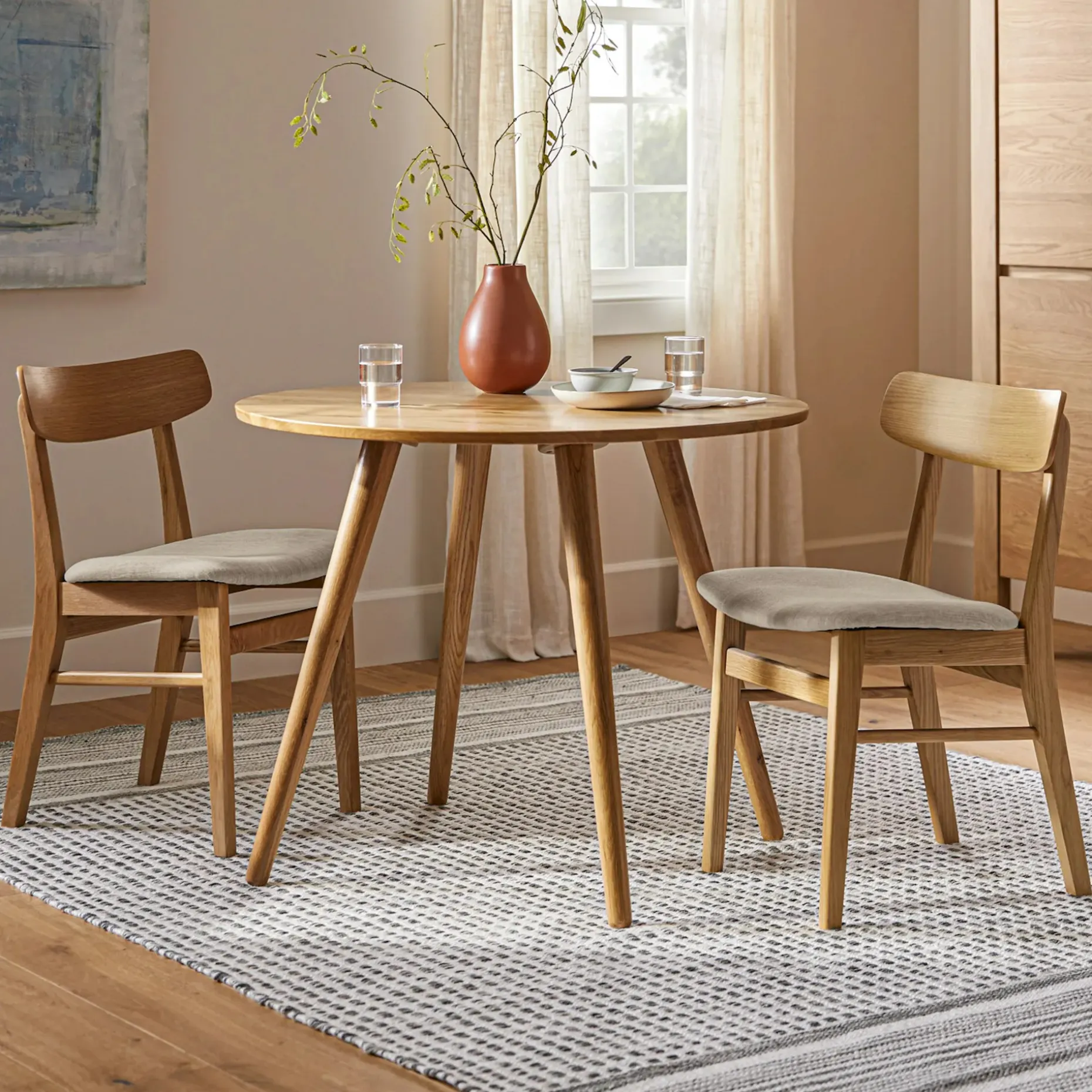 Seno 36" Round Dining Table - Oak