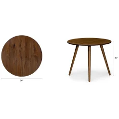 Seno 36" Round Dining Table - Walnut