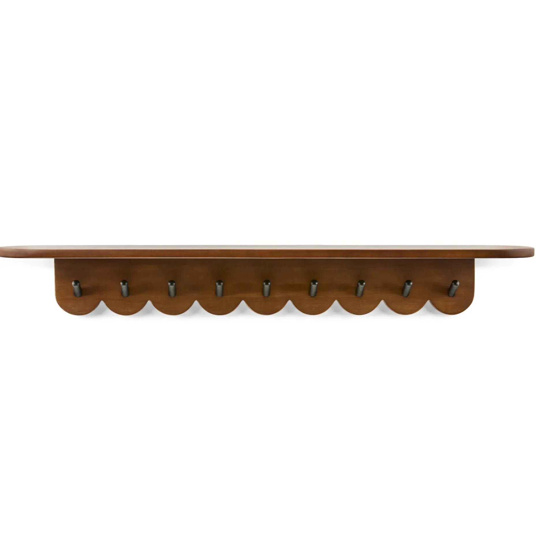 Shelly 38" Shelf and Coat Rack - Black and Walnut