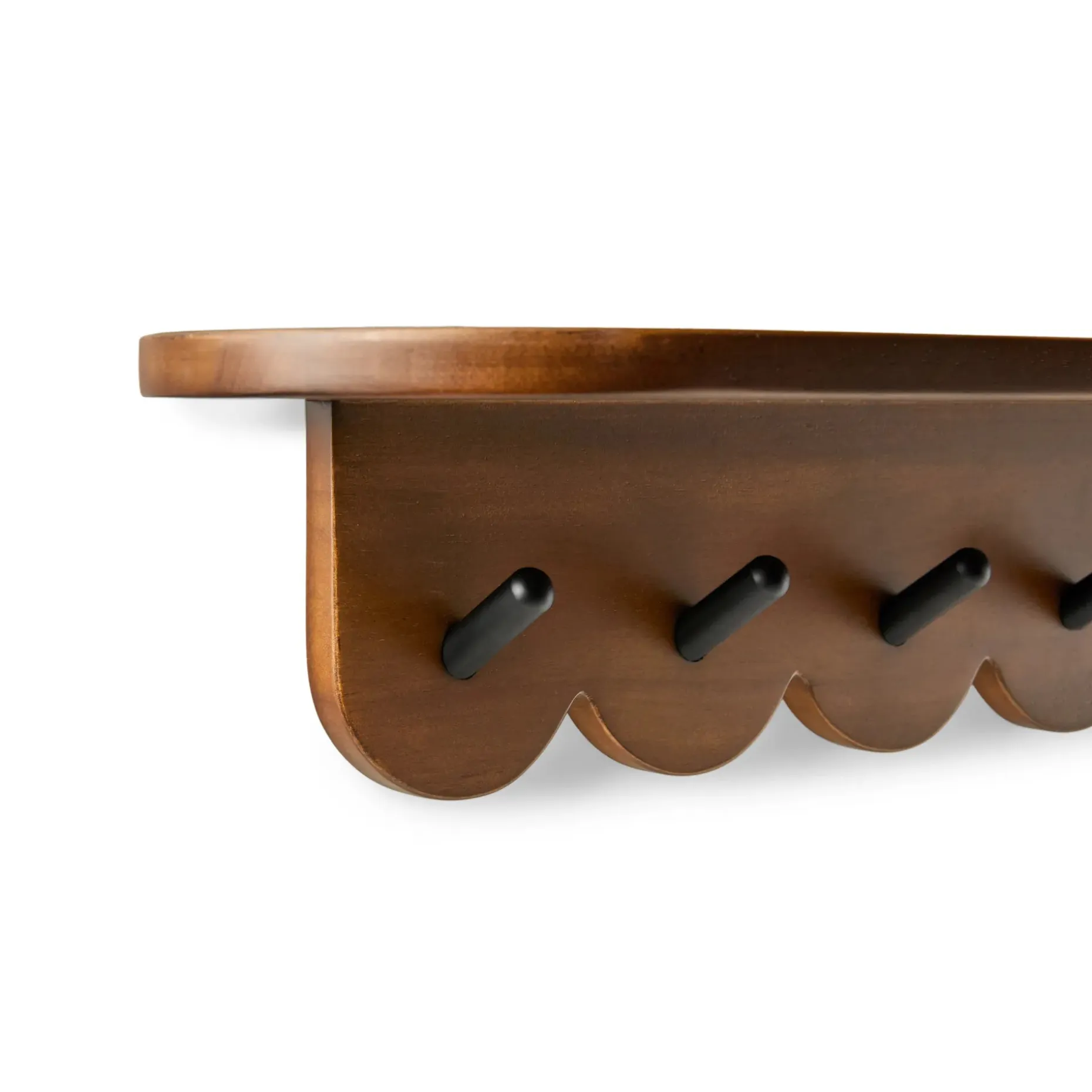 Shelly 38" Shelf and Coat Rack - Black and Walnut