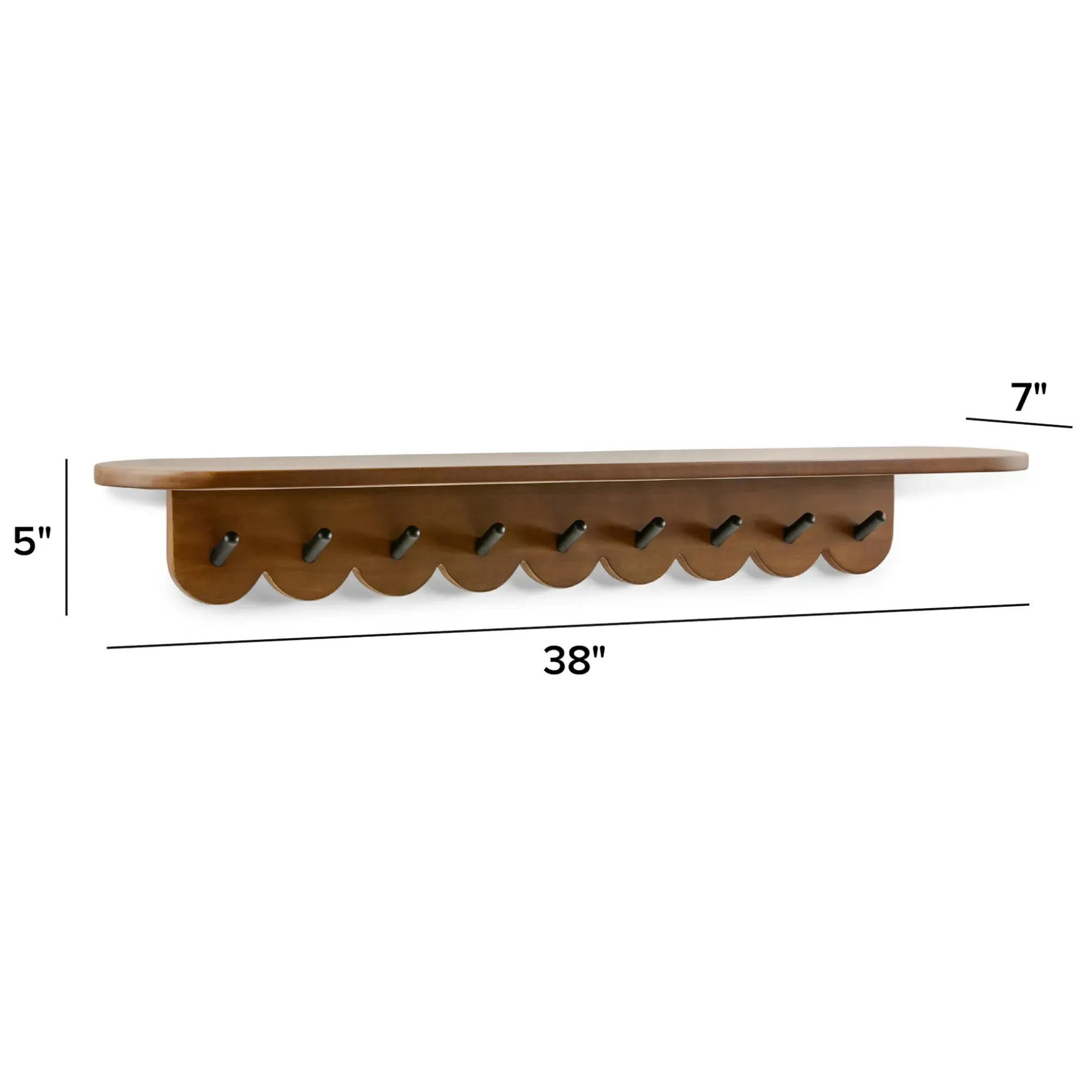 Shelly 38" Shelf and Coat Rack - Black and Walnut