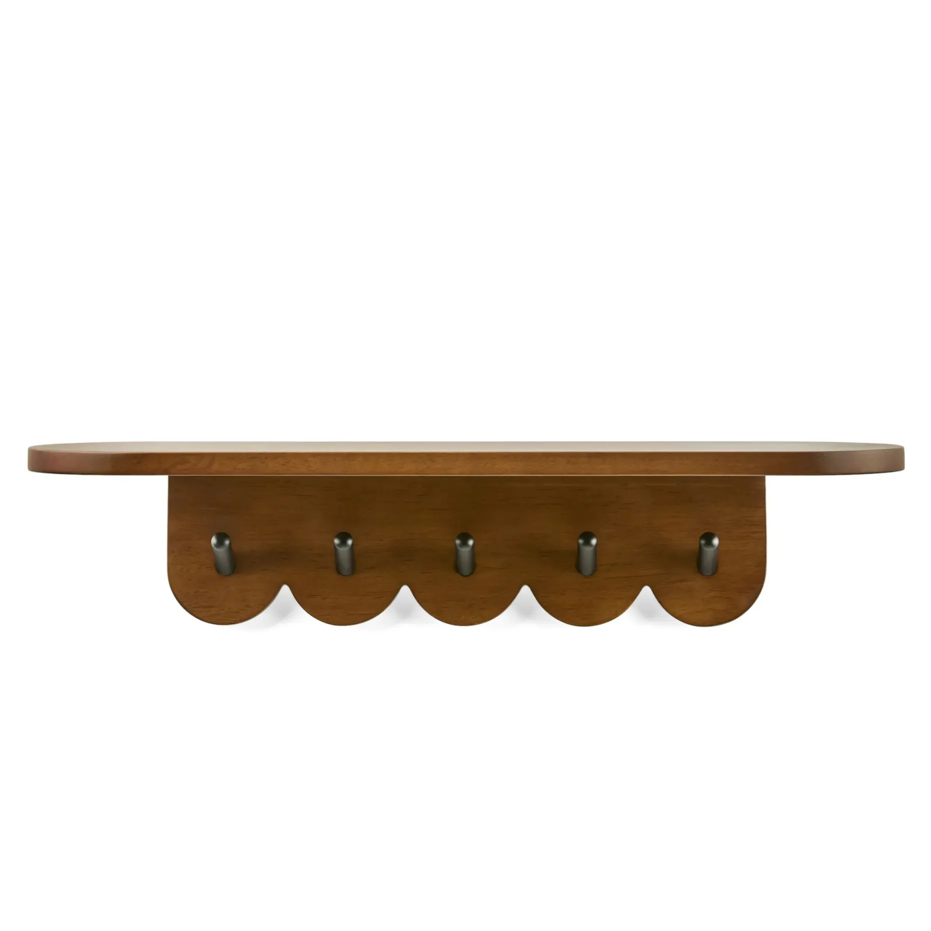 Shelly 24.5" Shelf and Coat Rack - Black and Walnut