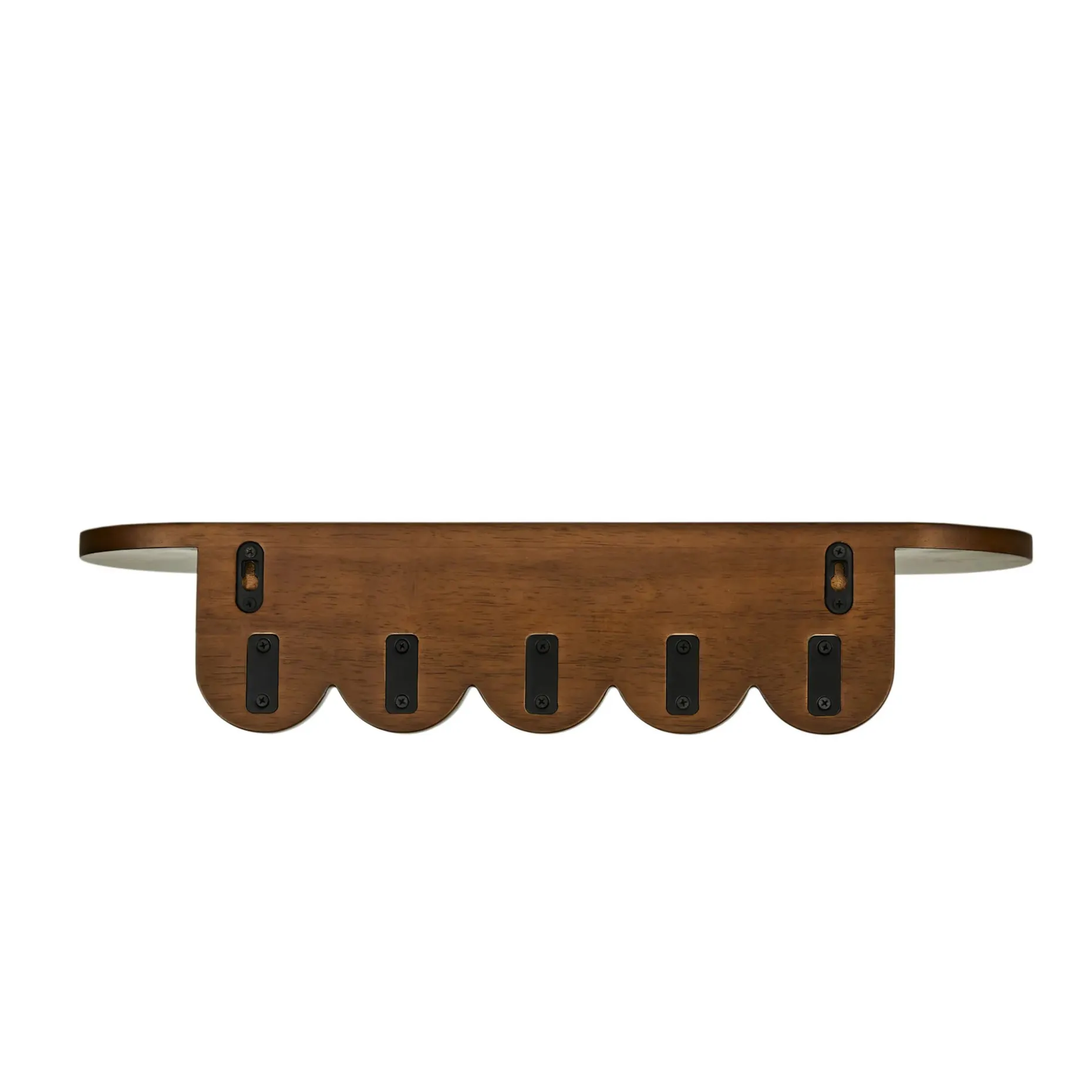 Shelly 24.5" Shelf and Coat Rack - Black and Walnut