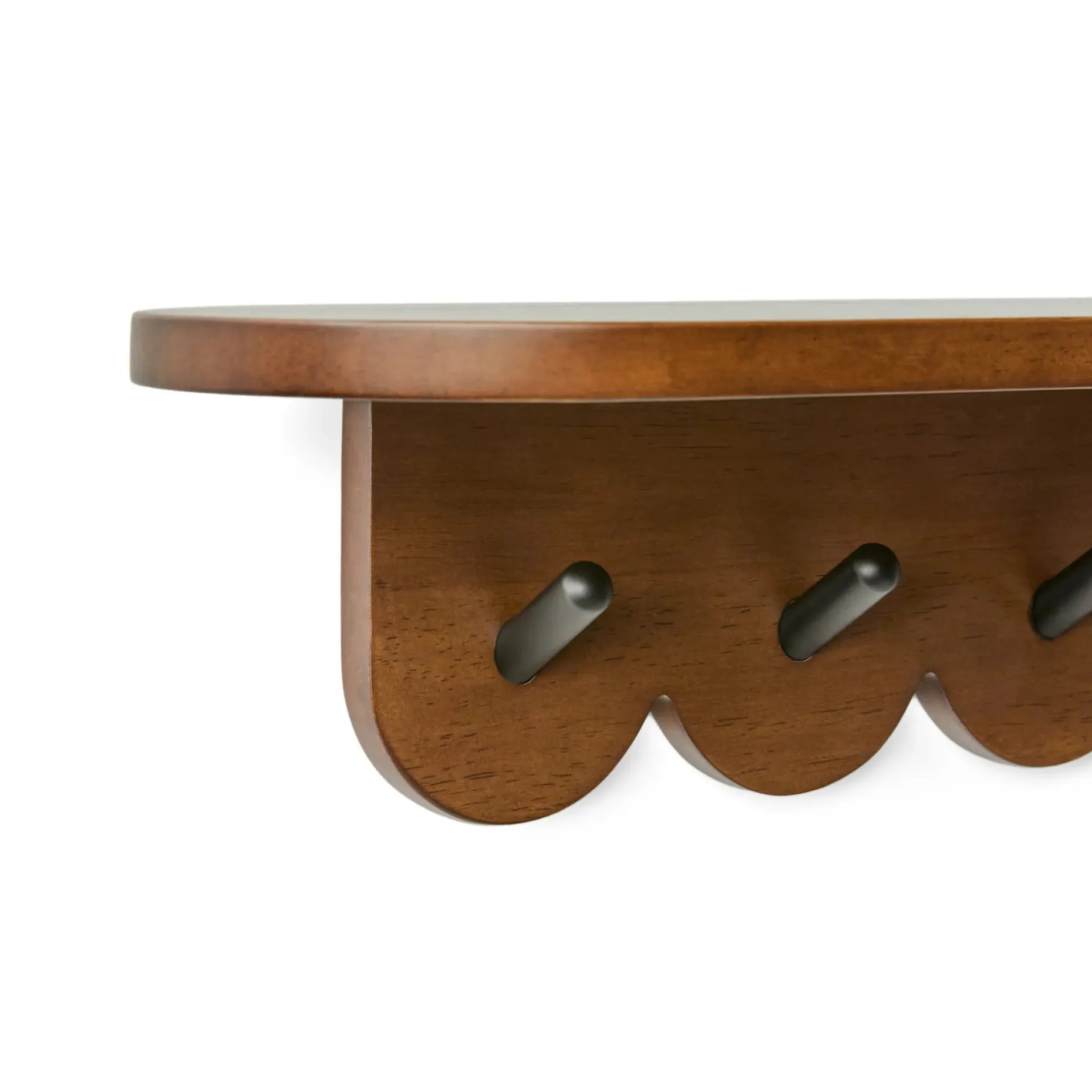 Shelly 24.5" Shelf and Coat Rack - Black and Walnut