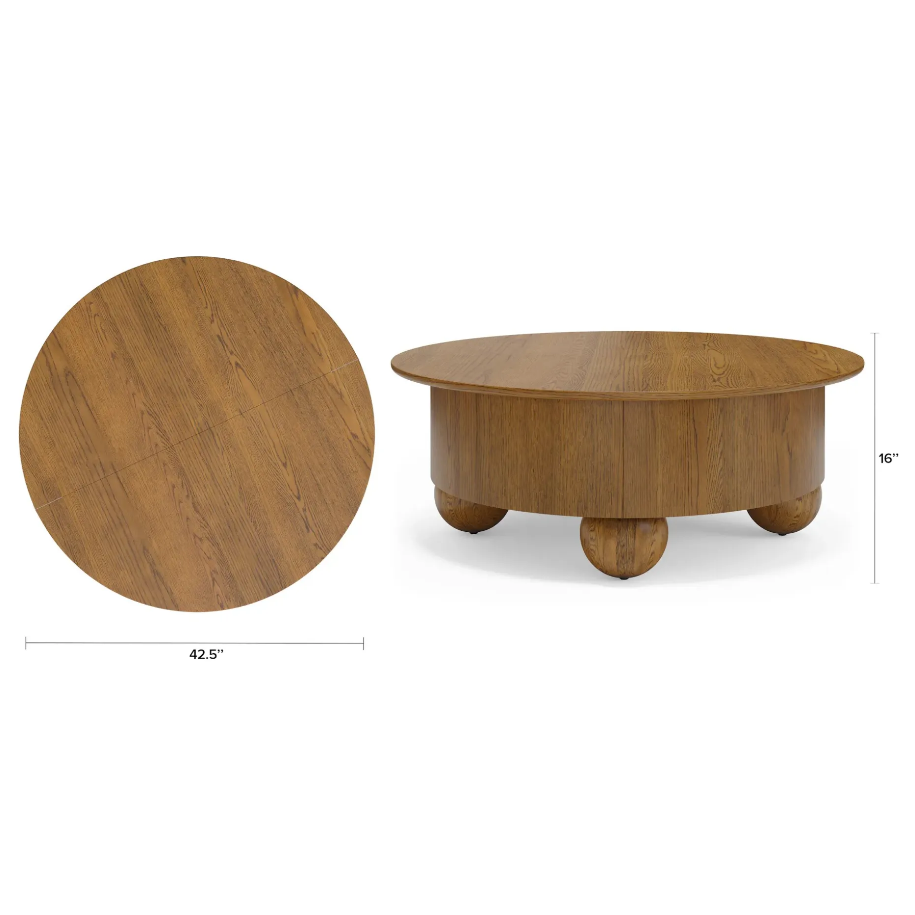 Sigrid 42.5" Storage Coffee Table - Smoked Oak