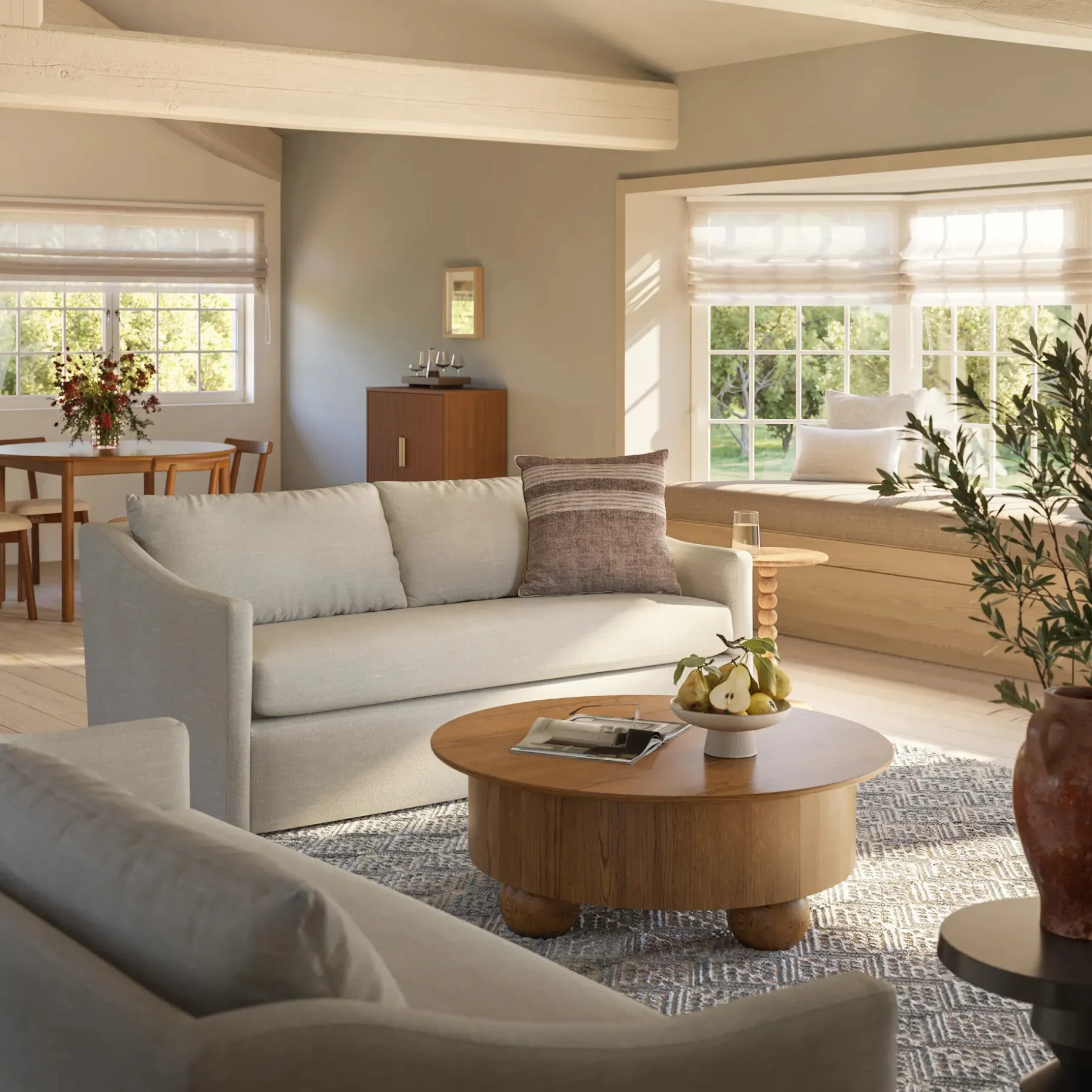 Sigrid 42.5" Storage Coffee Table - Smoked Oak