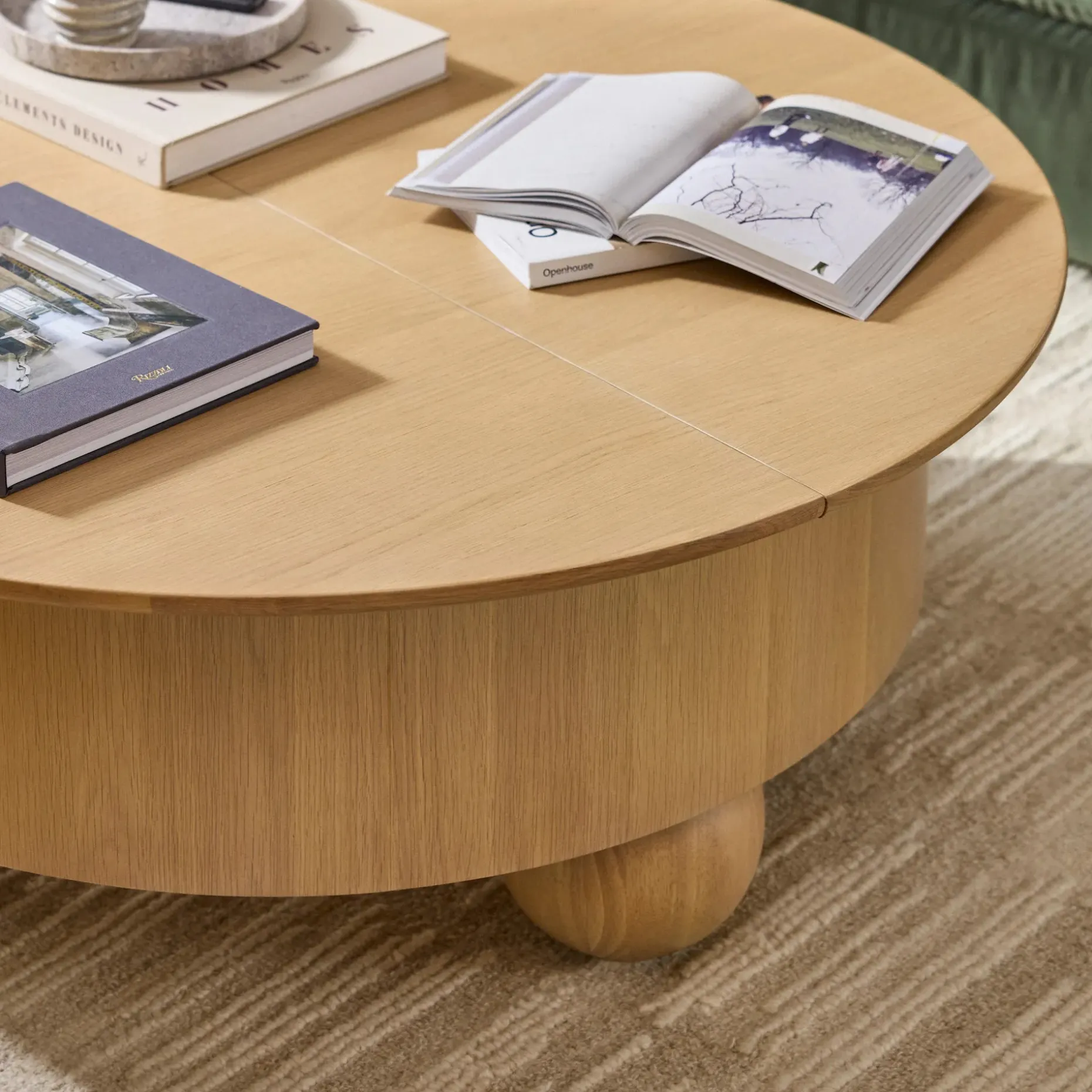 Sigrid 42.5" Storage Coffee Table - White Oak