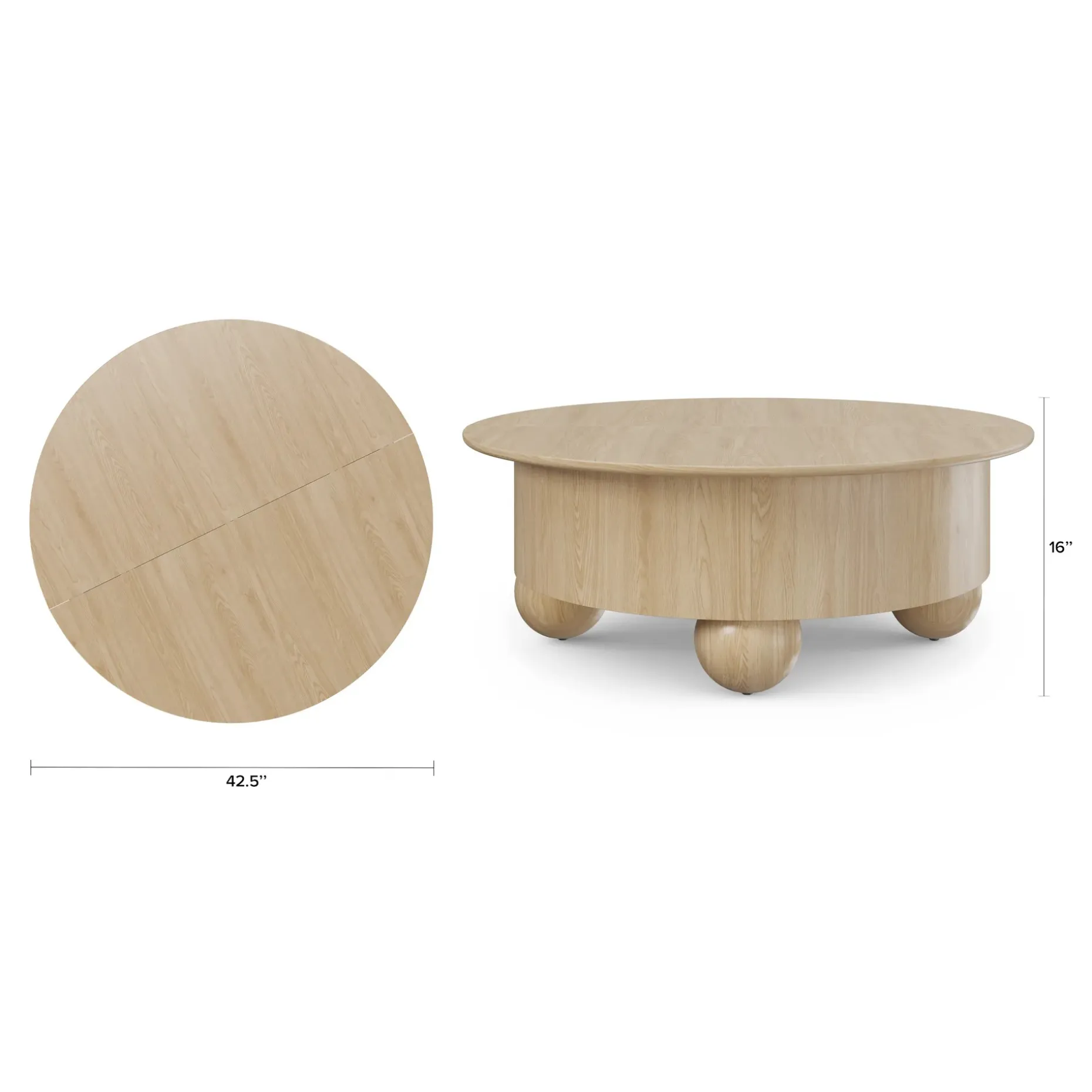Sigrid 42.5" Storage Coffee Table - White Oak