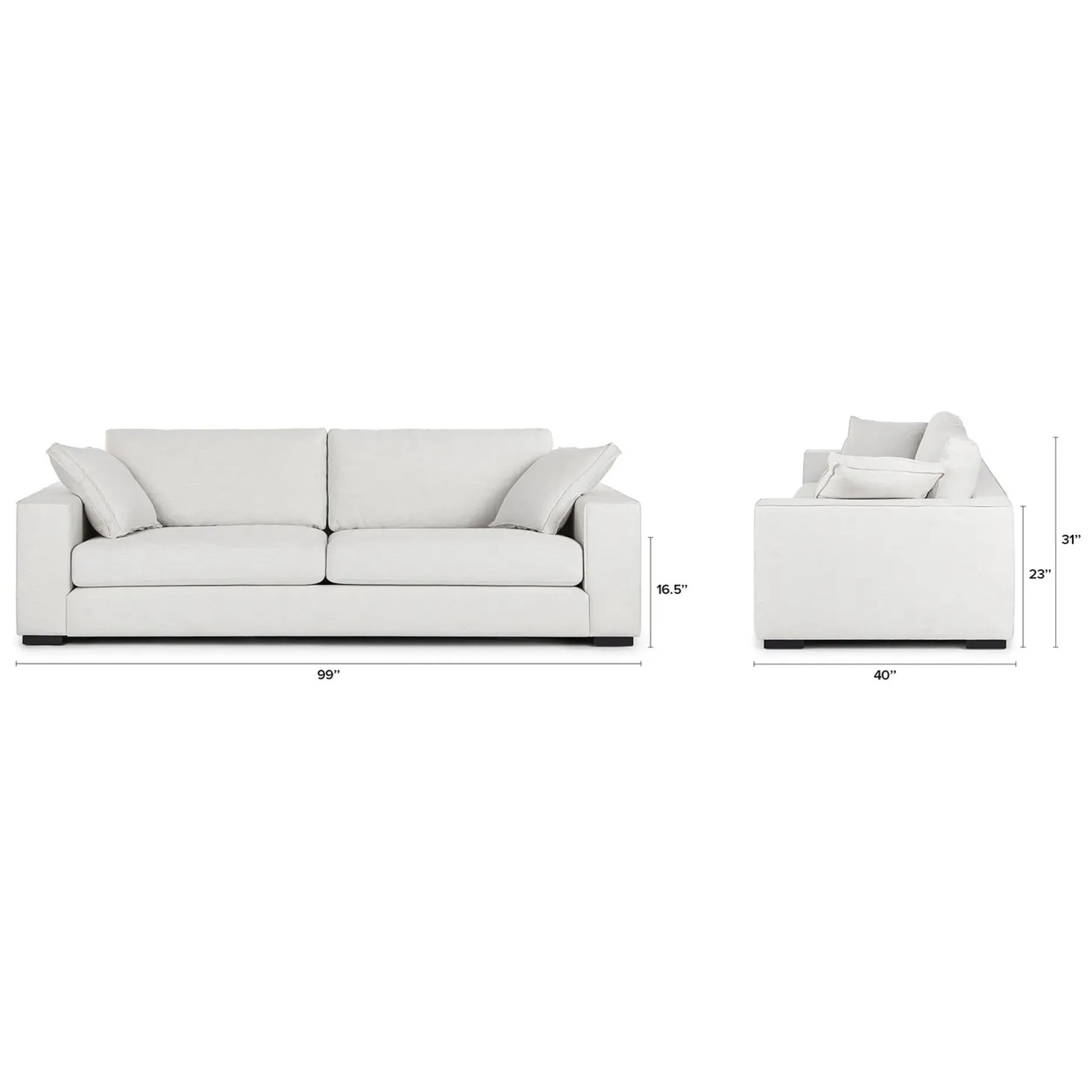 Sitka 99" Sofa - Quartz White