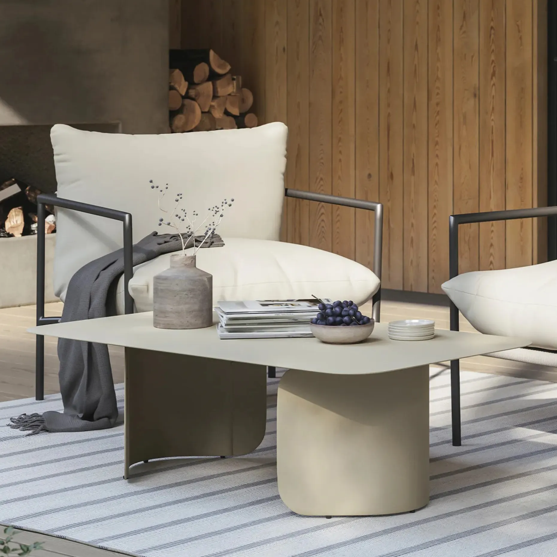 Skane 48" Outdoor Coffee Table - Taupe