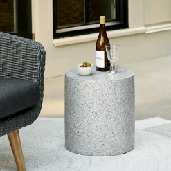 Solina Outdoor Stool - Gray Terrazzo