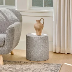 Solina Outdoor Stool - Gray Terrazzo