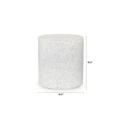 Solina Outdoor Stool - White Terrazzo