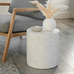 Solina Outdoor Stool - White Terrazzo