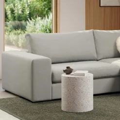 Solina Outdoor Stool - White Terrazzo