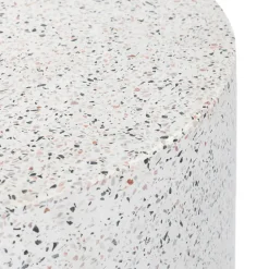Solina Outdoor Stool - White Terrazzo