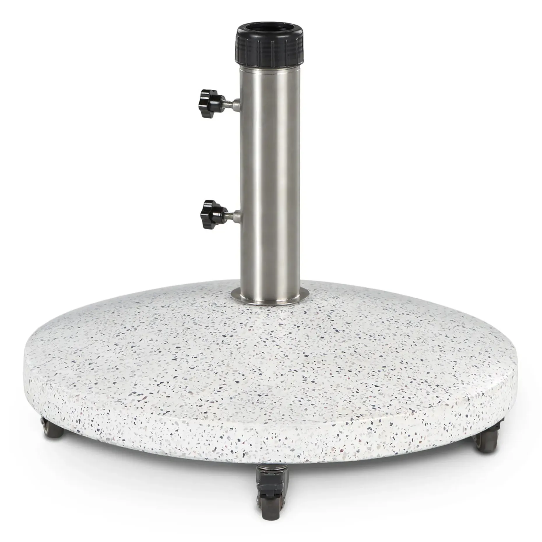 Solina Wheeled Umbrella Base - White Terrazzo