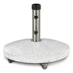 Solina Wheeled Umbrella Base - White Terrazzo
