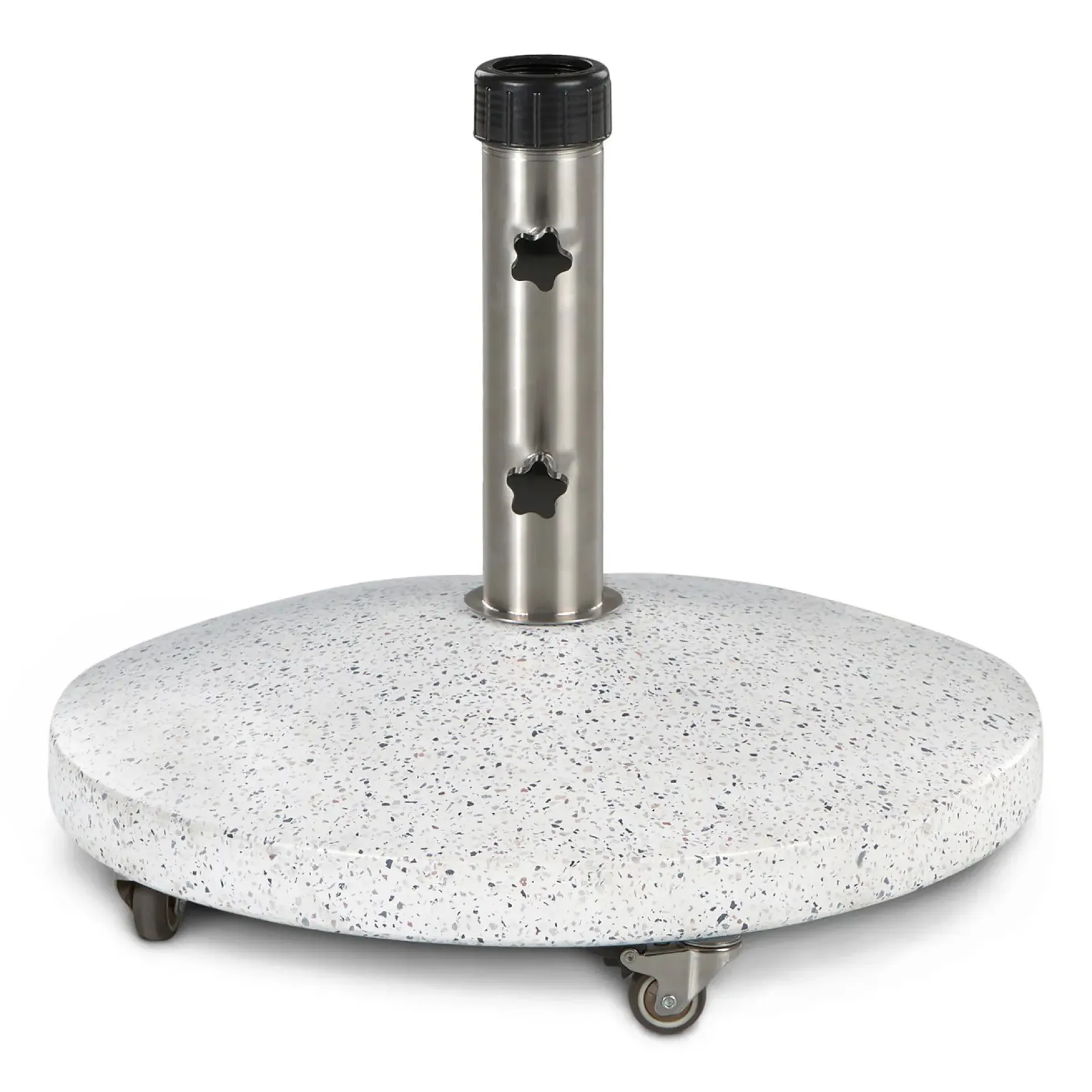 Solina Wheeled Umbrella Base - White Terrazzo