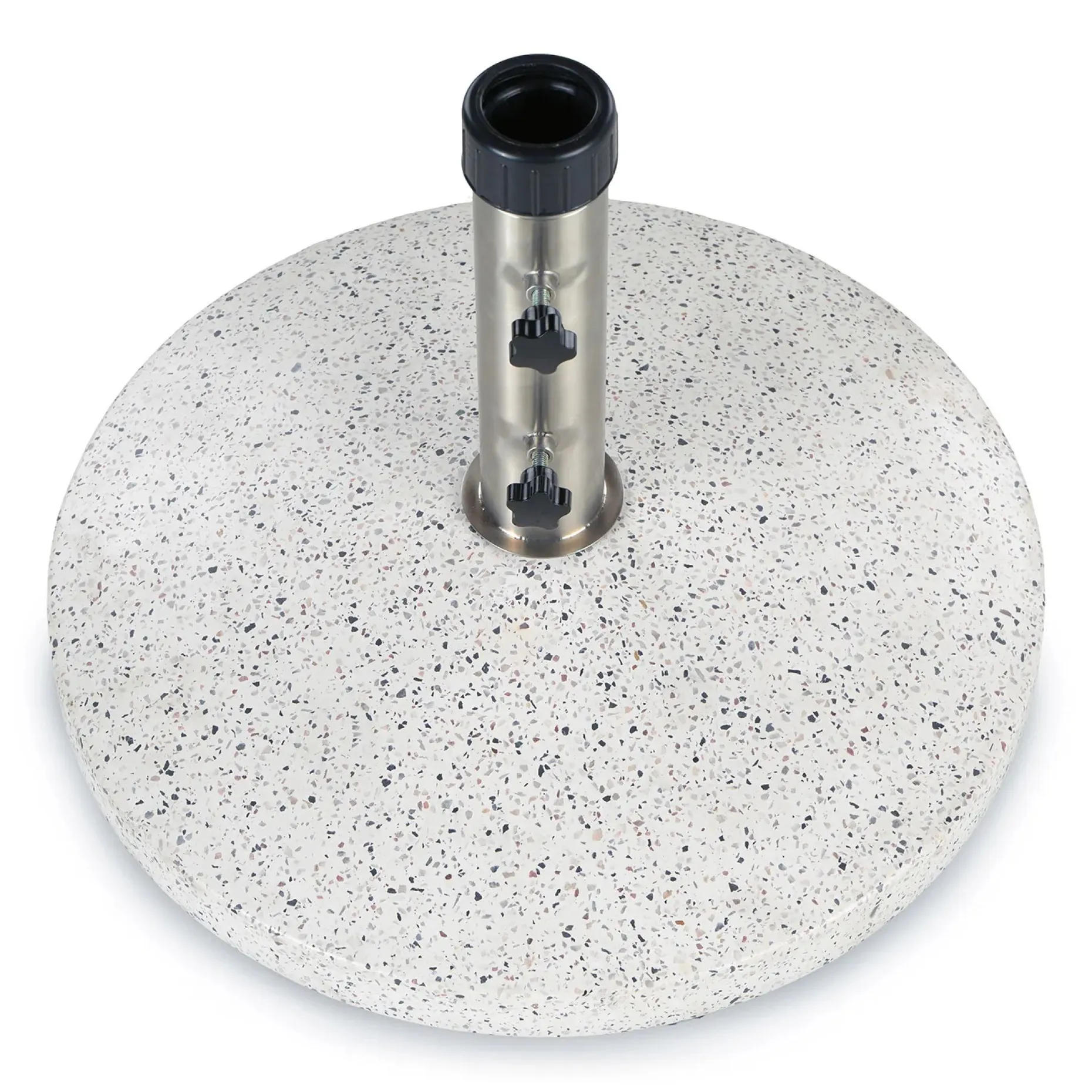 Solina Wheeled Umbrella Base - White Terrazzo
