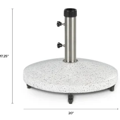 Solina Wheeled Umbrella Base - White Terrazzo