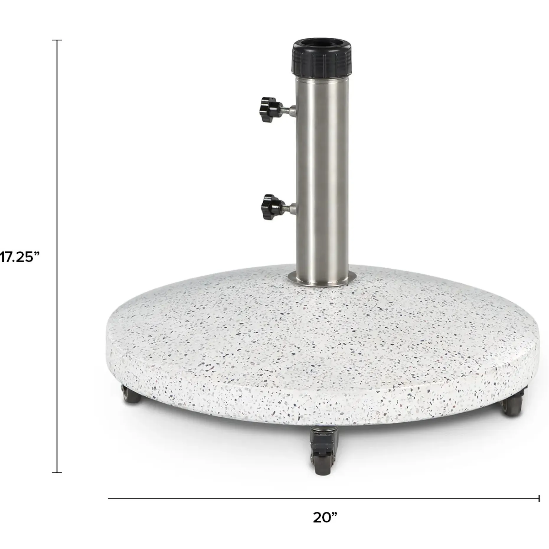 Solina Wheeled Umbrella Base - White Terrazzo