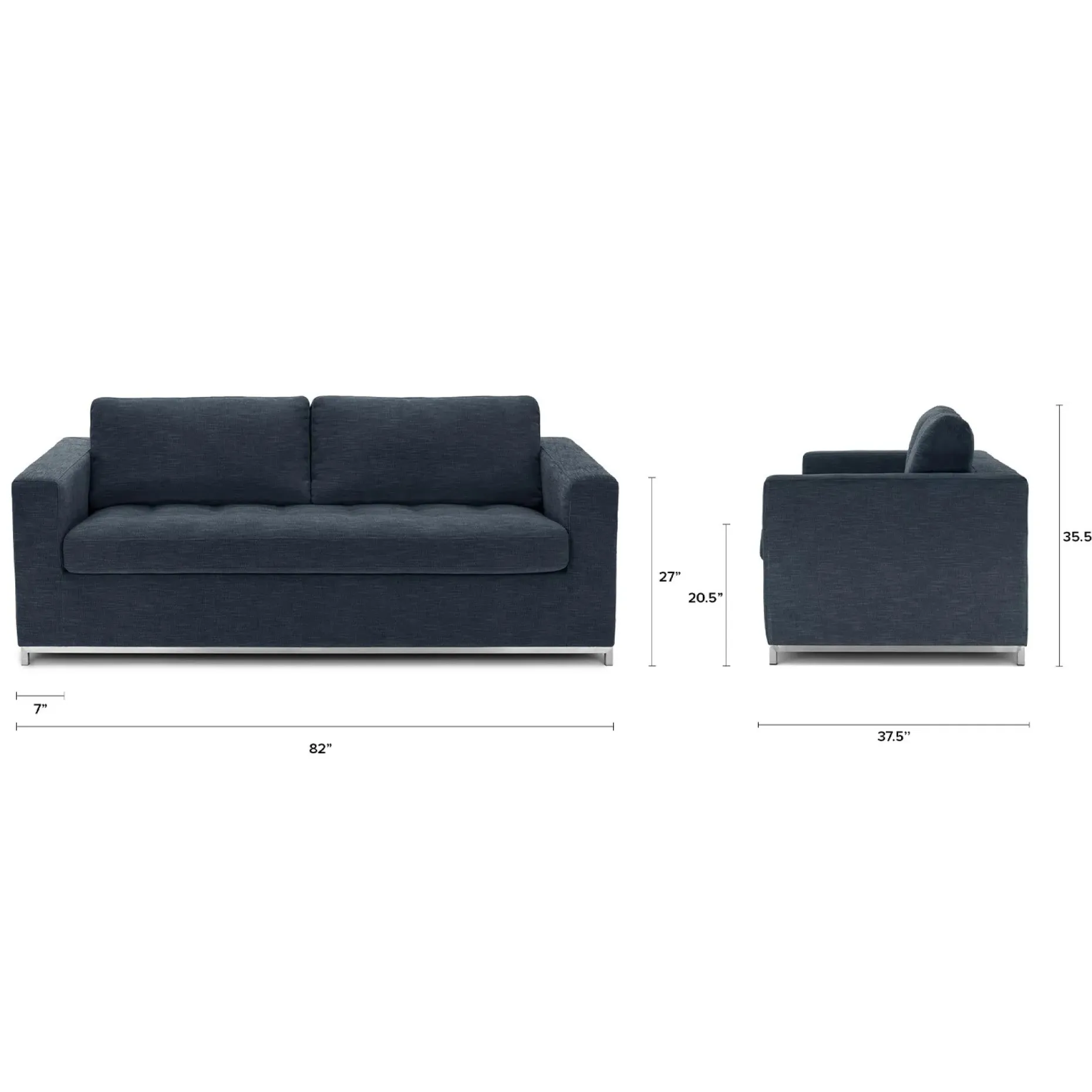 Soma 82" Sofa Bed - Midnight Blue