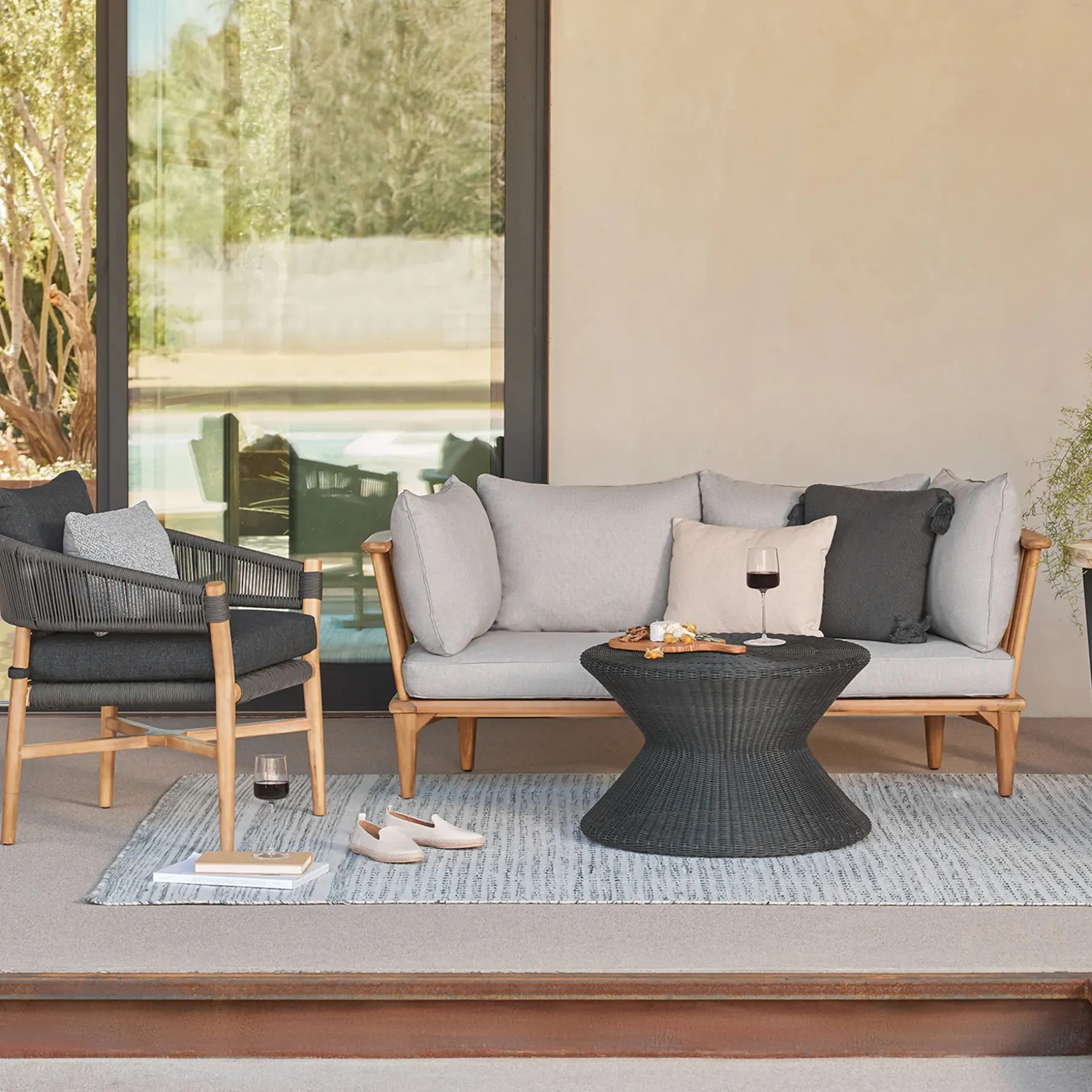 Sora 66.5" Outdoor Loveseat - Beach Sand