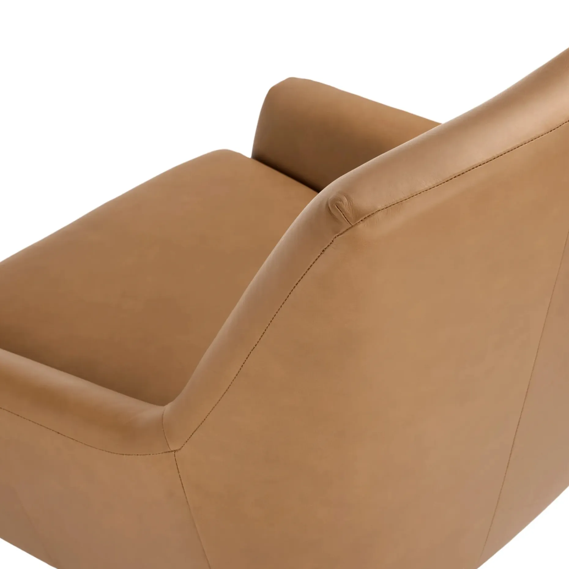 Spin 30.5" Leather Swivel Lounge Chair - Charme Tan