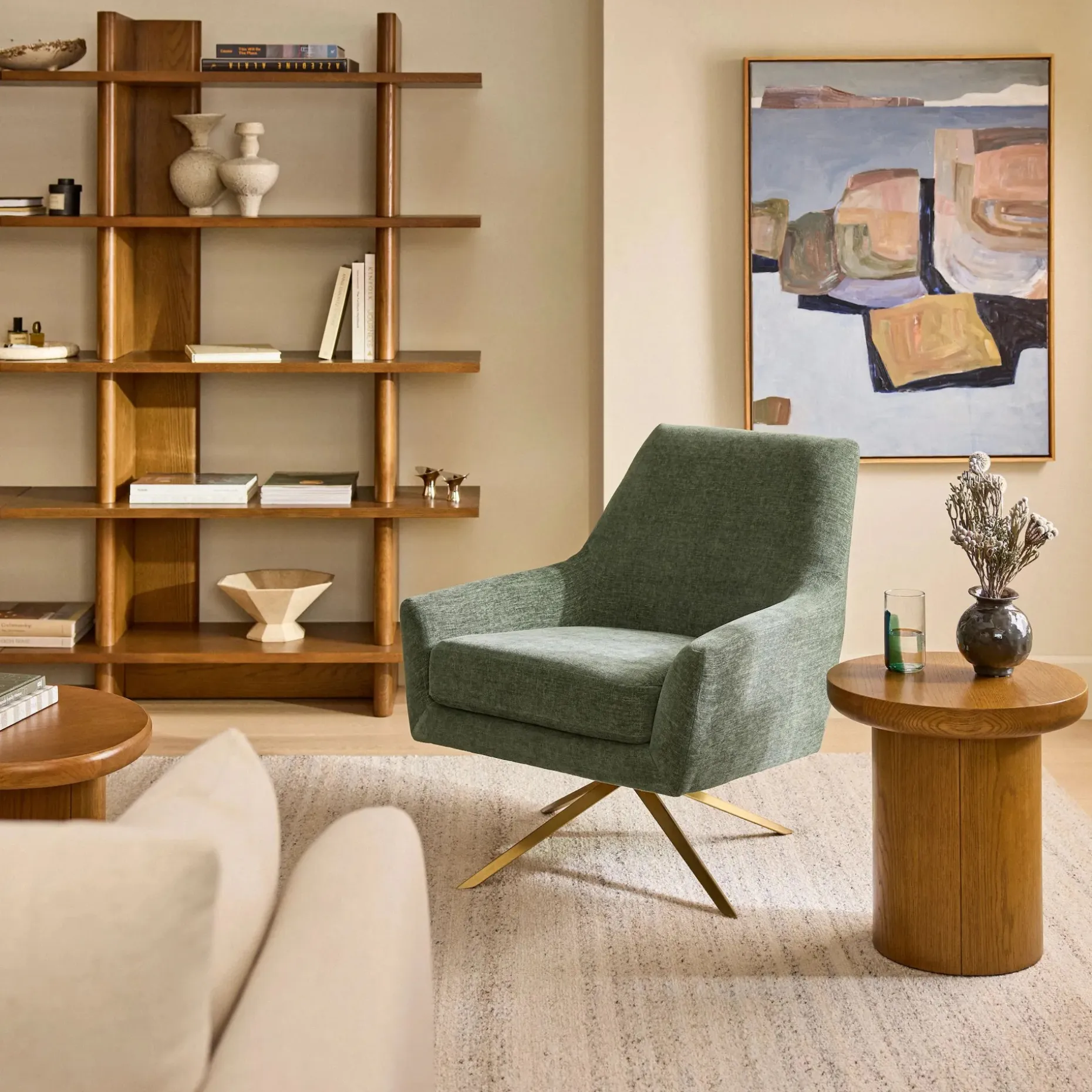 Spin 30.5" Swivel Lounge Chair - Hestia Green