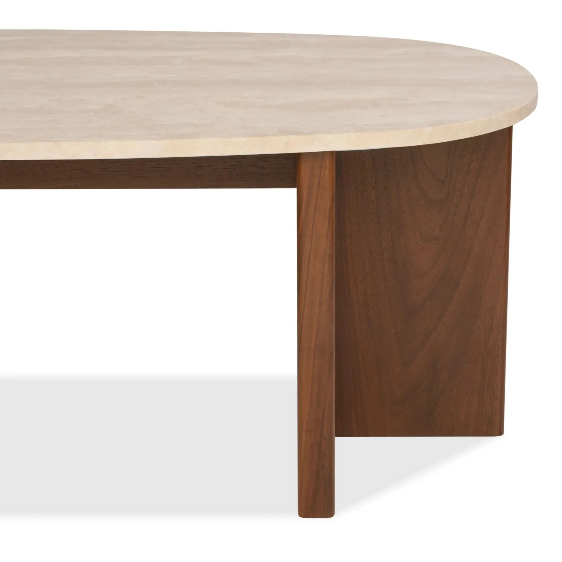 Sporo 47.25" Travertine Coffee Table - Walnut