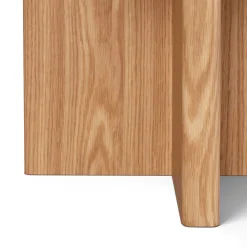 Sporo Travertine Side Table - Natural Oak
