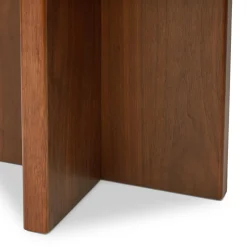 Sporo Travertine Side Table - Walnut